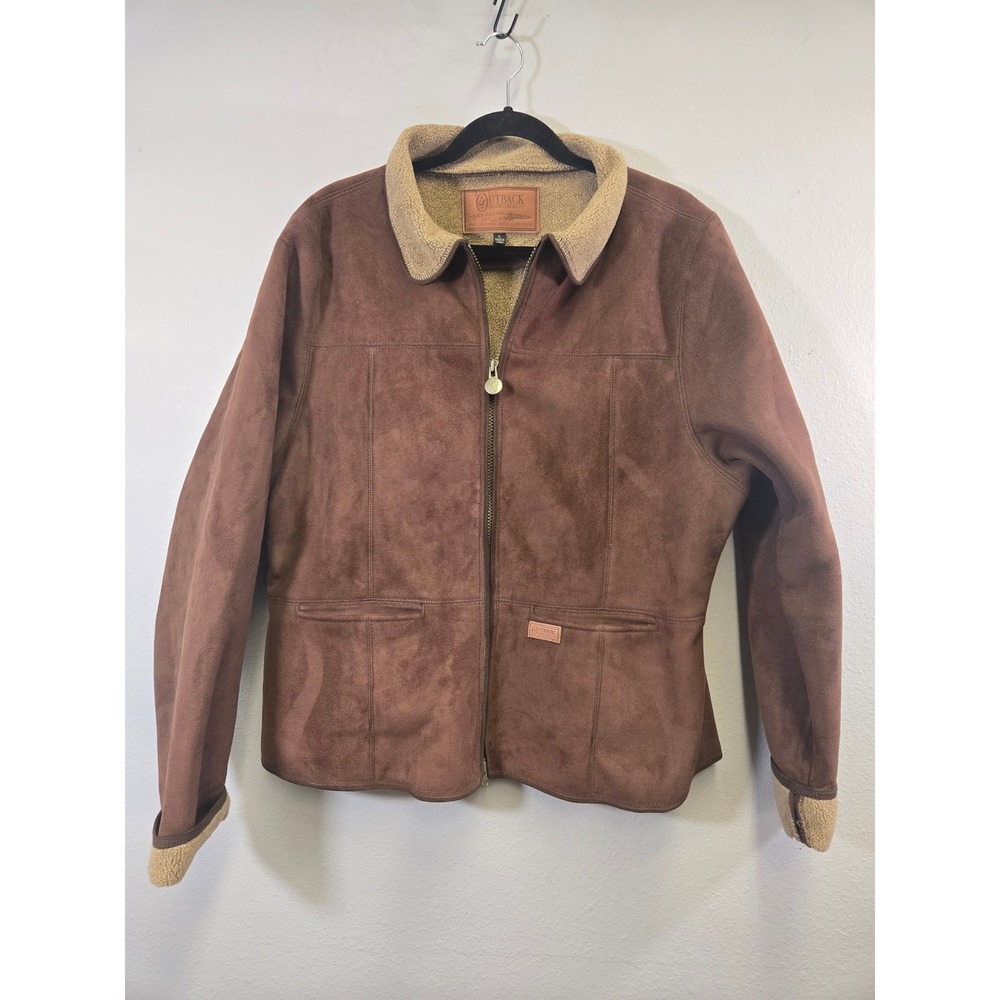 Outback Trading Co Microsuede Sherpa Lined Western Rancher Short Jacket XL